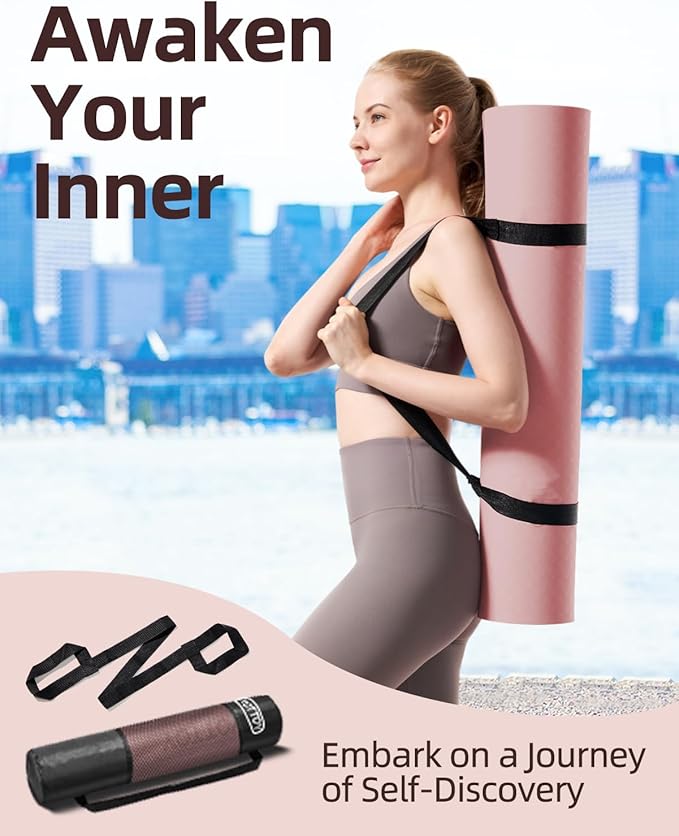 YOTTOY Yoga Mat, 72"x 32"x1/3" Extra Wide Non-Slip Exercise Fitness Yoga Mats,Eco-Friendly TPE Exercise Mats for Women Men Home Workout with Strap Bag - Bloomnest