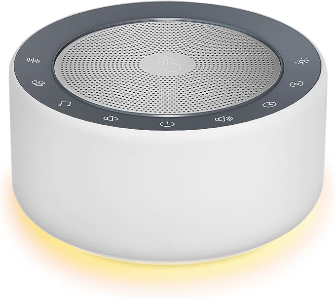 Nursery Lamp with Sound Machine, Mood Lighting, 7 Colors Night Light, 30 Soothing Sounds, White Noises for Baby, Adults. Timer, Plug in, Memory Function, Touch Control - Bloomnest