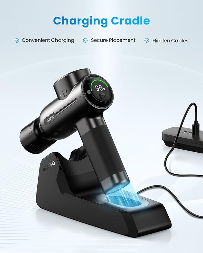 RENPHO Massage Gun with Heat and Cold, Portable Percussion Muscle Deep Tissue Massager with Charging Stand, Active+ Thermacool Deluxe - Bloomnest