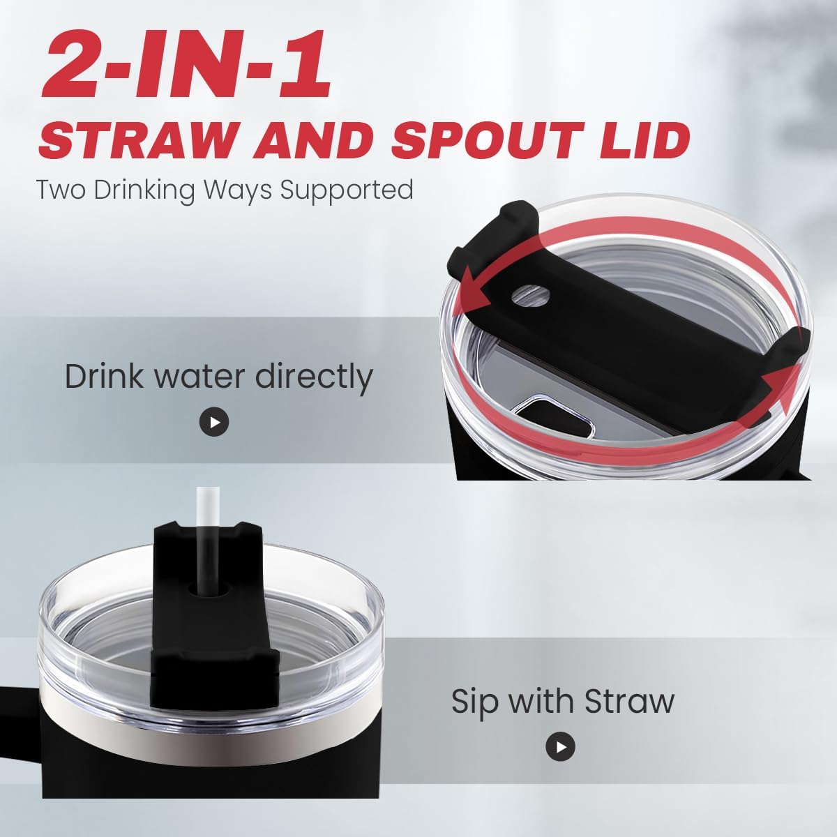 SANDJEST Best Dad Ever Tumbler with Handle - 40oz Stainless Steel Insulated - Dad Gifts for Daughter & Son - Coffee Tumbler for Father's Day, Birthday, Christmas - Cup Gift Set with Lid & Straw