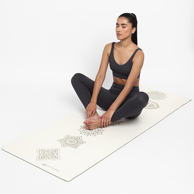 Shakti Warrior Shanti PU Yoga mat - Artist Designed, Premium eco friendly mats, Non Slip, Non Toxic, Great for Regular & Hot Yoga, Pilates and Work out (72 inch x 28 inch x 5mm Thick)k out (72 inch x 28 inch x 5mm Thick)