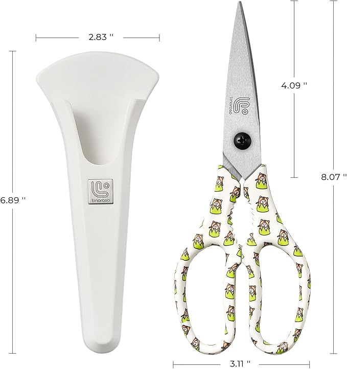 Linoroso Kitchen Scissors Heavy Duty Kitchen Shears with Magnetic Holder Made with Japanese Steel 4034, Multipurpose Ultra Sharp Cooking Scissors for Meat/Vegetables/BBQ/Herbs/Pizza (Graphic,Tiger) - Bloomnest