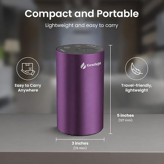 LiteMist Cold Air Essential Oil Diffuser – Waterless Nebulizing Aroma Diffuser, USB-C Cordless 2000mAh Battery, Aluminum Portable Scent Diffuser for Home Office Car, 0.7oz / 20ml - Bloomnest