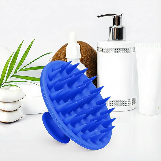 Meartchy Silicone Scalp Massager Shampoo Brush, Scalp Brush for Hair Growth & Dandruff Removal, Hair Scrubber Scalp Stimulator Exfoliator Brush with Soft Bristles for Wet Dry Scalp Care (Ocean Blue) Meartchy