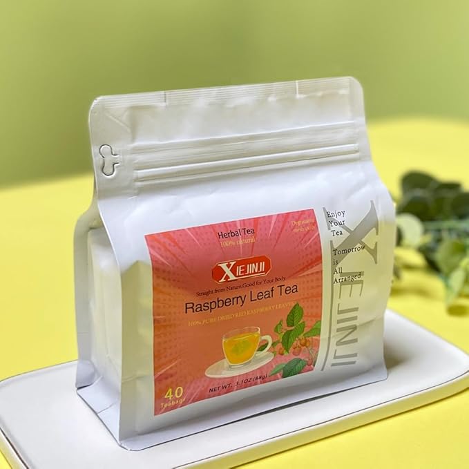 XIEJINJI Raspberry Leaf Tea, 40 Tea Bags – 100% Natural Caffeine-Free Blend to Support Women’s Wellness, No Additives, Pyramid Clear Filter Teabag - Bloomnest
