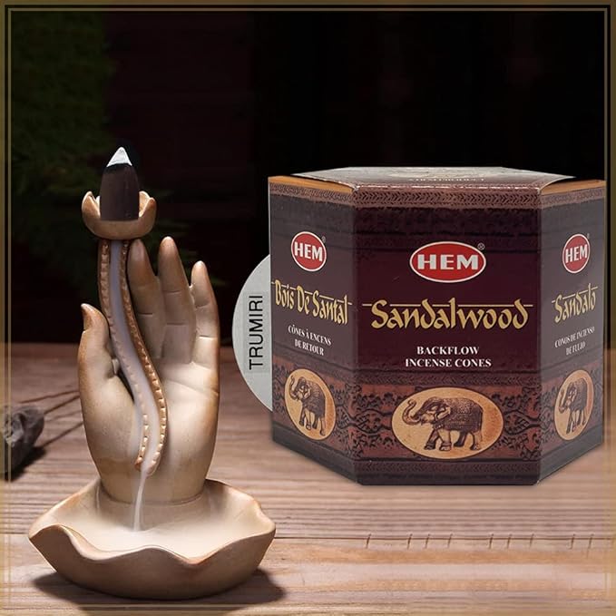 Sandalwood Backflow Incense Cones for Waterfall Inciensos Aromaticos|Incienso|Inciense|Insienso