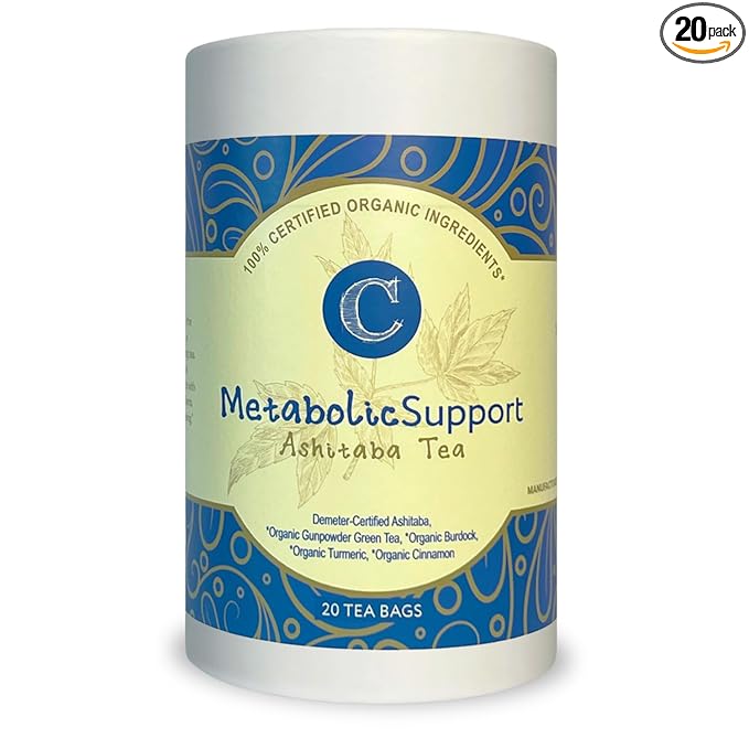 Dr. Cowan’s Garden Organic Ashitaba Green Tea - 20 Teabags - Metabolic Support Herbal Tea Bags with Turmeric Powder, Calming Digestive Support for Health & Well-Being, Ashitaba Herbs Grown in the USA - Bloomnest