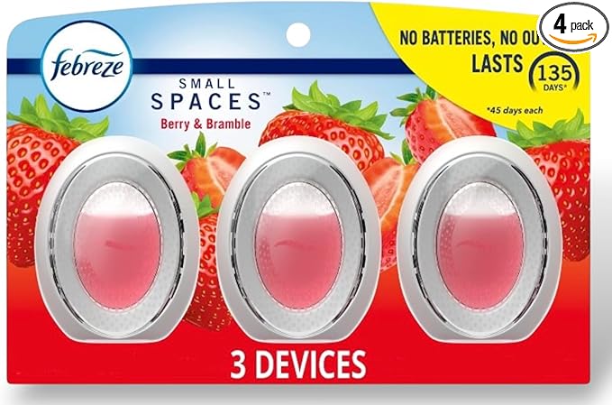 Febreze Small Spaces Air Freshener Berry & Bramble, .25 fl. oz., Pack of 4 - Bloomnest