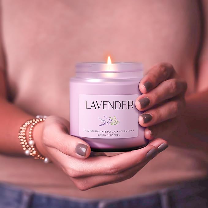Lavender Candle, Soy Candles for Women, Soy Candles for Home Scented, 2 Pack Aromatherapy Candle Gift Set for Relaxing, Stress Relief & Home Decor - Bloomnest