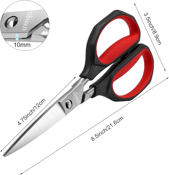 LIVINGO Kitchen Shears Heavy Duty: Cooking Scissors Dishwasher Safe Come Apart Sharp Forged Stainless Steel Blade Utility Food All Purpose for Cutting Poultry Chicken Meat Bones Vegetable, 8.5 inches - Bloomnest