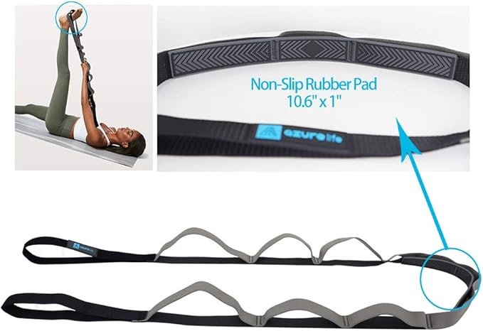 Premium Durable Stretch Straps with Loops, Stretching Strap for Physical Therapy, Multi-Loop Yoga Strap Fitness Exercise Strap for Yoga, Pilates, Dance, Flexibility&Exercise - Bloomnest