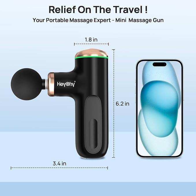 A1 Super Mini Massage Gun, Percussion Deep Tissues Muscle Massager (Heat-Black) - Bloomnest