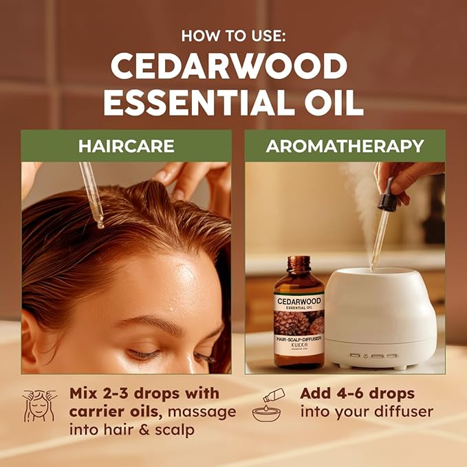 KUKKA Cedarwood Essential Oils - 4 Fl Oz - for Hair, Skin, Diffuser, Aromatherapy & DIY Soap Making Scent - Bloomnest