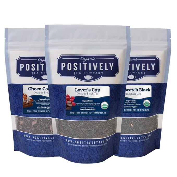 Organic Positively Tea Company, Dessert Tea Sampler, Loose Leaf, 4 Ounce, 3 Pack - Bloomnest