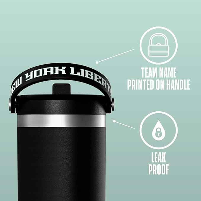 Hydrapeak x WNBA Officially Licensed New York Liberty 32 oz Nomad Tumbler with Handle and Straw Lid, Leakproof Stainless Steel Water Bottle - Bloomnest