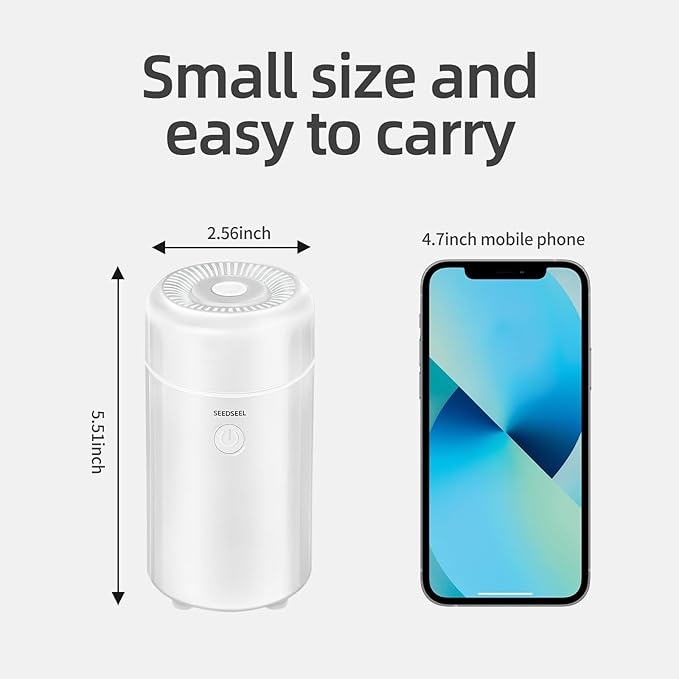 100ML Car Diffuser Humidifier, Cool Mist Air Essential Oil Diffuser with 7-LED Color Changing, Suitable for Car - Bloomnest