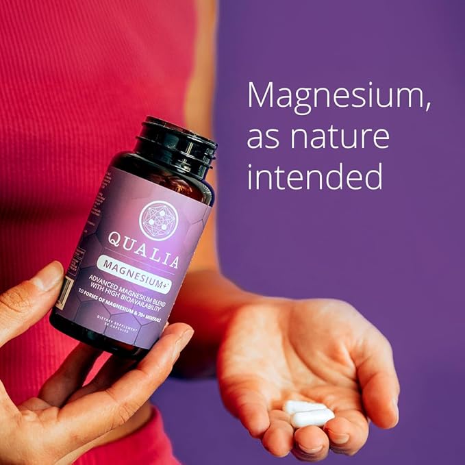 Qualia Magnesium+ | Doctor-Formulated. Premium Formula | High Bioavailability | 10 Forms of Magnesium & 70+ Minerals | Relaxed Mood, restful Sleep, & Exercise Recovery - Bloomnest