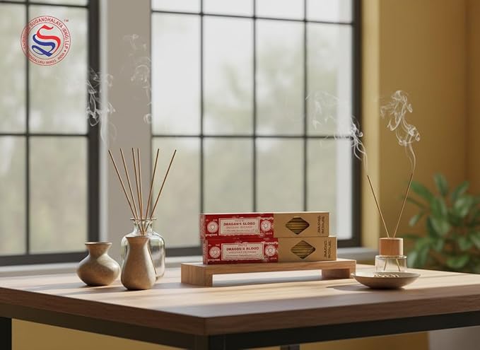 Satya Smudge Incense Stick – Hand-Rolled Indian Masala Incense for Meditation, Yoga & Spiritual Cleansing Pack of 6 (Smudge Dragon Blood) SoulSticks