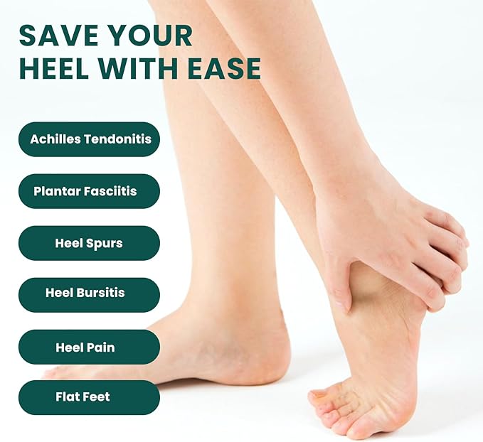 Plantar Fasciitis Heel Support Inserts - Welnove Low Arch Support Heel Cushion Cups for Heel Pain Heels Spur Achilles Tendonitis - Orthotic Shoe Insert for Women's 6-9, Men's 5-8 - 1 Pair - Bloomnest