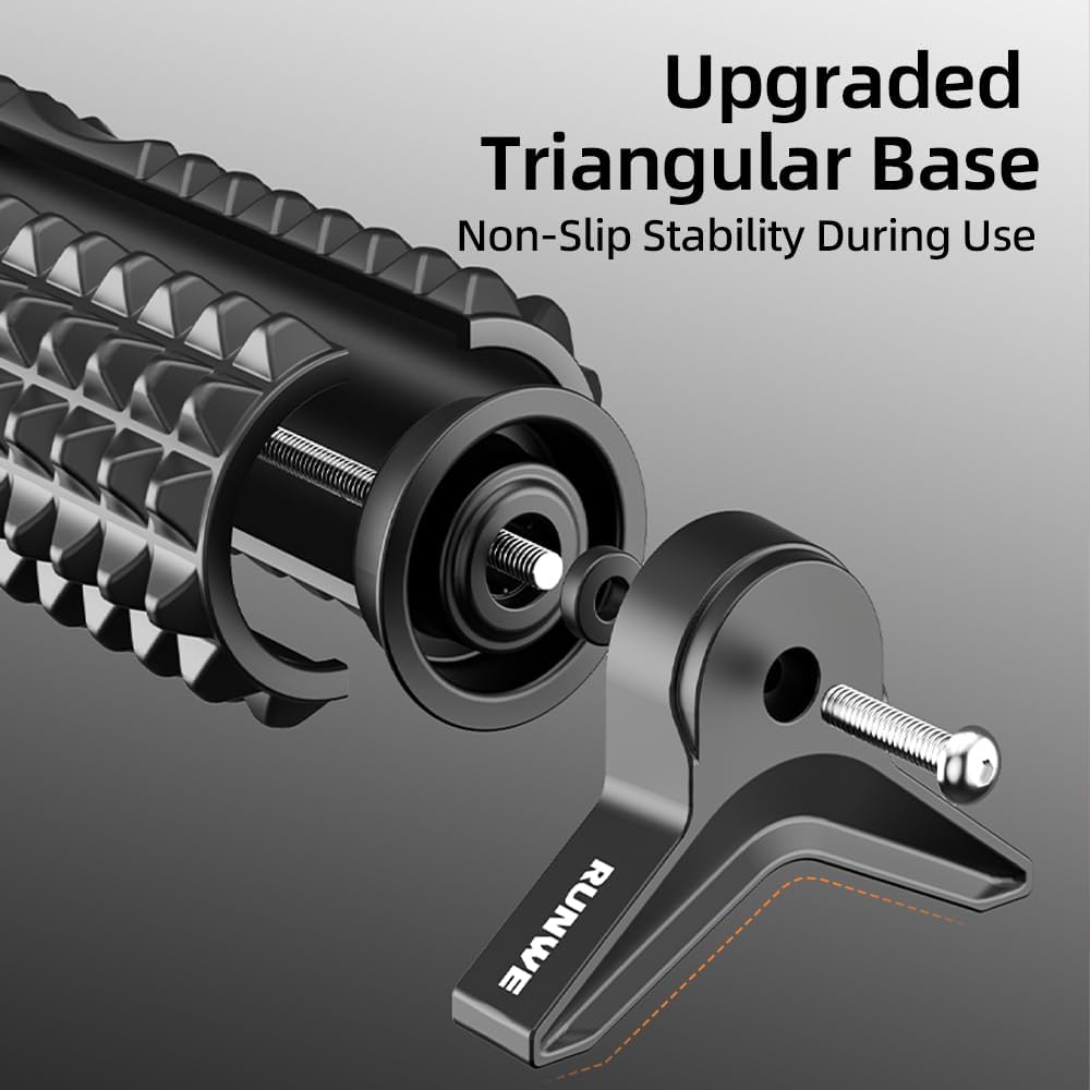 RUNWE Foam Roller with Stand - Bracket Foam Roller for Back Pain, 21 inch Trigger Point Deep Tissue Massage Roller, Medium Density Grid Bracket Foam Rollers, Leg Roller for Muscles Deep Tissue