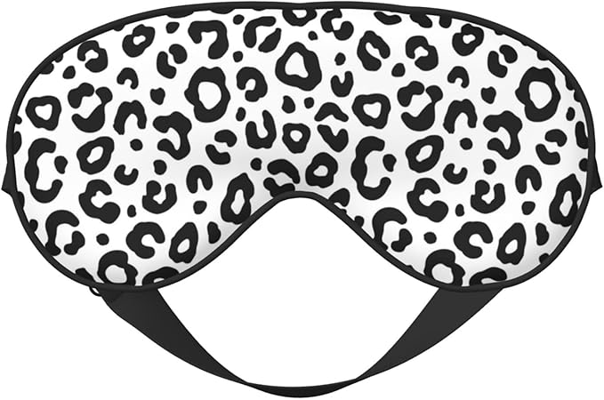 Sleep Eye Mask Black and White Leopard Sleep Mask for Women Men Comfortable Eye Mask with Adjustable Strap Soft Eye Cover Blindfold for Travel Yoga Nap Shift Work - Bloomnest