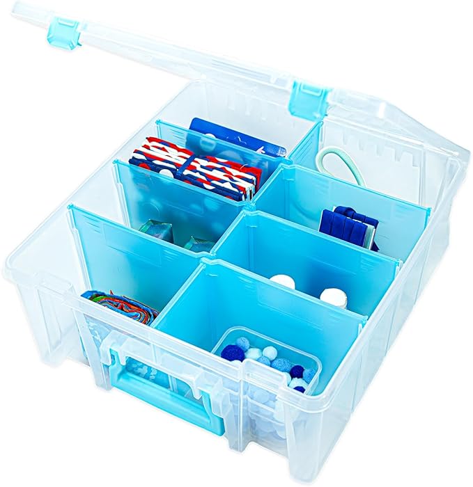 ArtBin Super Satchel Double Deep Compartment Box - Art Storage with 8 Removable Compartments, Smart Closure for Craft Supplies - Bloomnest