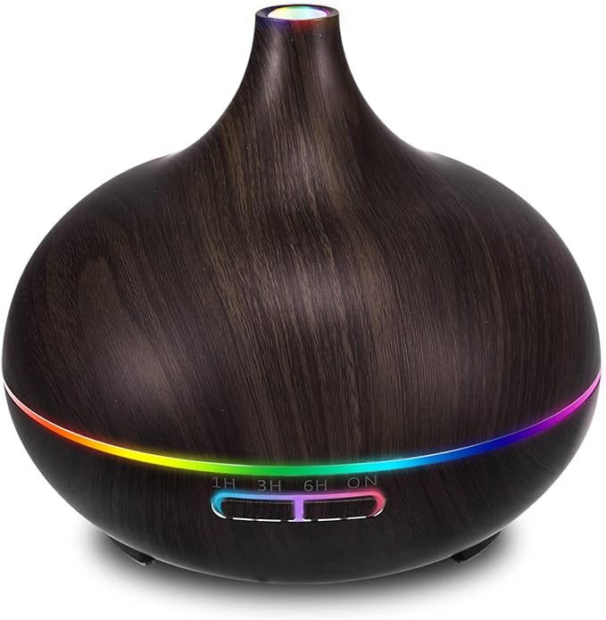 550ML Black Aroma diffusers for Essential Oils, Large Office Essential Oils Aromatherapy Diffuser with Ambient Light & 3 Timer, waterless auto Off Cool Mist humidifier Vaporizers for Bedroom Kids - Bloomnest