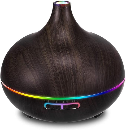 550ML Black Aroma diffusers for Essential Oils, Large Office Essential Oils Aromatherapy Diffuser with Ambient Light & 3 Timer, waterless auto Off Cool Mist humidifier Vaporizers for Bedroom Kids - Bloomnest