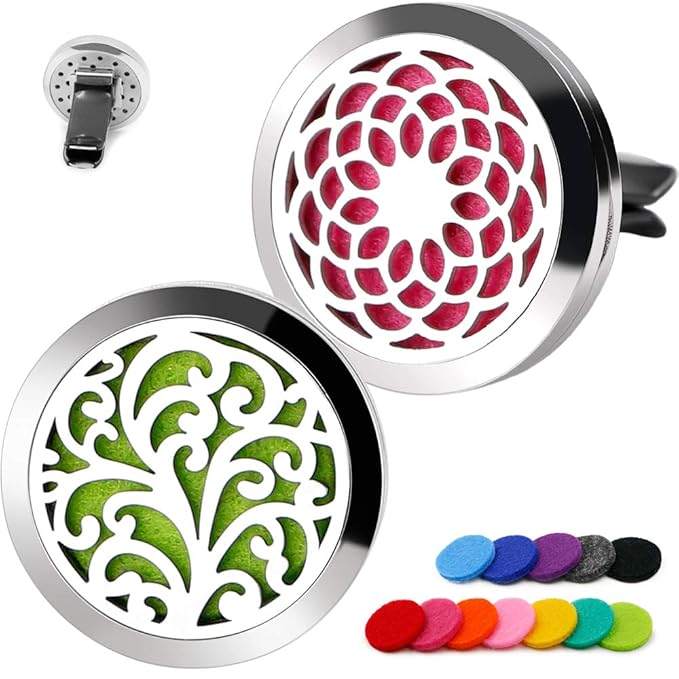 Car Diffuser Vent Clip - 2PCS 30mm Car Essential Oil Diffuser Vent Clips for Home Office Room with 12 Felt Pads Mother's Day, Birthday Gift for Women & Men - Bloomnest