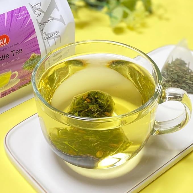 XIEJINJI Milk Thistle Tea Bags, 4.2g x 40 Count (5.9 oz), 100% Natural - No Flavoring & No Additives - Caffeine Free, Eco-Conscious Tea Bags, Resealable Bag - Bloomnest