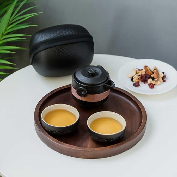 Travel Tea Set Porcelain Chinese Gongfu Teapot Set, MIATTCLD Portable Ceramic Tea Sets Traditional Asian Tea Set with 1 Pot 2 Cups All in One Gift Bag for Travel, Home, Picnic, Outdoor and Office - Bloomnest