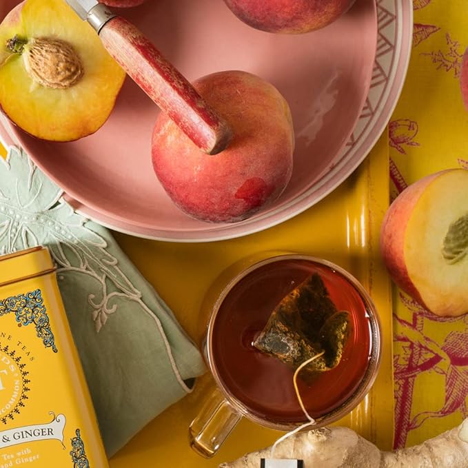Harney & Sons Peaches & Ginger Black Tea, 20ct sachet tin - Bloomnest