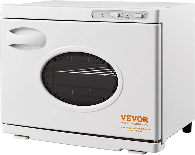 VEVOR 23L Large Capacity Hot Warmers with See Through Window, Two Stainless Steel Racks, Holds up 50-60 Towels, 2-in-1 Quick and All-Round Heating for Facials, SPA, Massage, Salon, White - Bloomnest