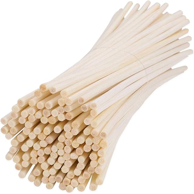 LOVSPA Reed Diffuser Sticks, Set of 80 Wood Rattan Replacement Reed Sticks for Diffuser Oil Bottles, 10 Bundles of 8 (8 inch) - Bloomnest
