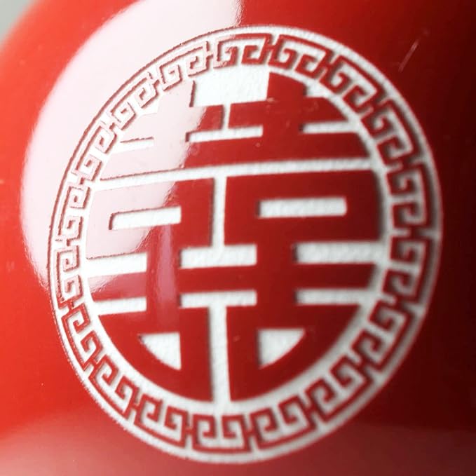 Chinese Tea Gift Set Service Porcelain Tea Pot 4 Cups tray for Adults Men Women Tea Ceremony Wedding Party Home Decor (Double Happiness)