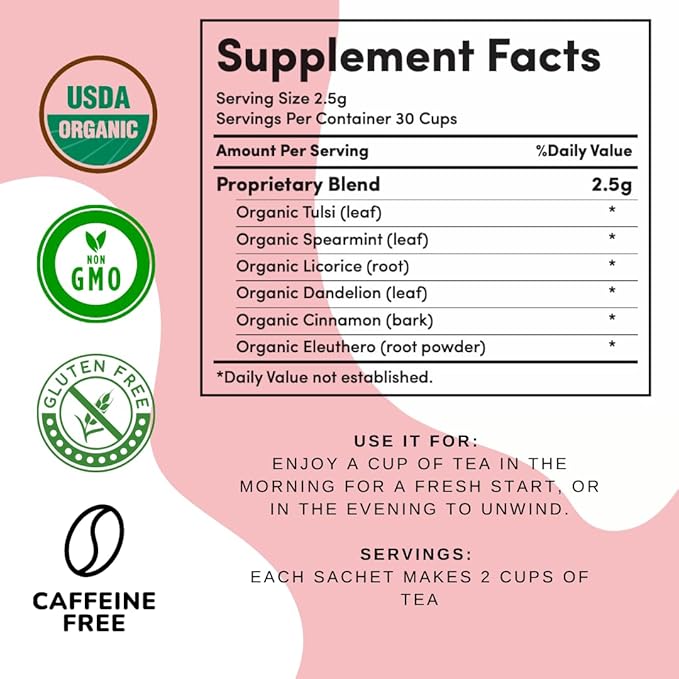 AutoimmuniTea – AIP Thyroid Support and Hormone Balance Tea for Women, Autoimmune Protocol Caffeine Free Eleuthero Tulsi, Spearmint, Licorice Tea Bags - Bloomnest