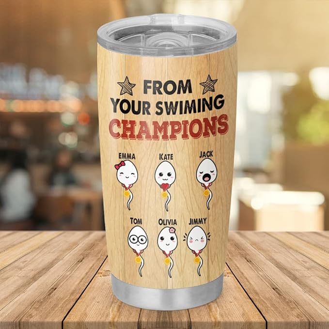 Custom Gifts for Dad Personalized Funny Fathers Day Tumbler from Daughter Son with Kids Names Daddy Gifts from Kids for Fathers Day Birthday 20oz Cup with Lid Vacuum Insulated Travel Coffee Mug - Bloomnest