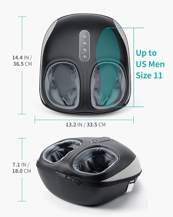 Nekteck Foot Massager Machine with Heat, Deep Kneading Shiatsu Foot Massager with Air Compression, Soothe Muscles, Multiple Massage Modes & Adjustable Intensity Christmas Gifts for Her & Him - Bloomnest