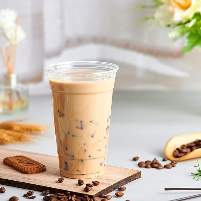 Lilymicky 600 Pack 20 oz Clear Plastic Cups, PET Disposable Drinking Cups, Crystal Clear, Perfect for Ice Coffee, Smoothie, Soda, or Any Cold Drinks - Bloomnest