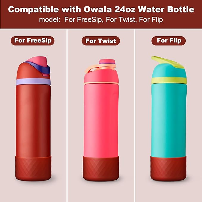 Silicone Boot for Owala Water Bottle 24 oz 32 oz 40 oz, Anti-Slip Protective Sleeve for FreeSip/Twist/Flip Stainless Steel Water Bottles Accessories BEONSKY
