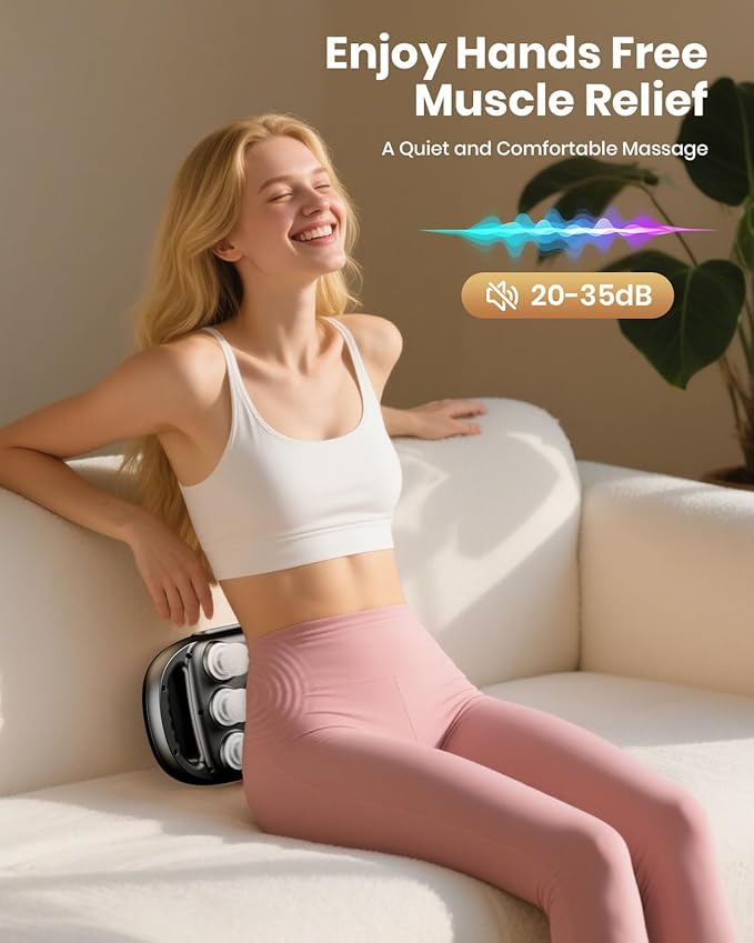 6-Head Massage Gun, Deep Tissue Back Massager with 9 Adjustable Intensities & 9 Modes, Electric Percussion Massager, Gun Tool for Back/Shoulders/Legs/Arms/Neck & Full Body Muscle Pain Relief - Bloomnest