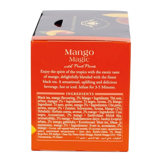 Ahmad Tea Mango Fruit Black Tea | Black Tea - 20 Teabag Sachets (Pack of 2) - Bloomnest