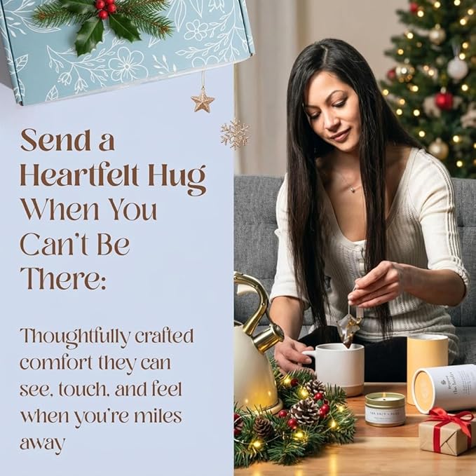 Unboxme Get Well Gift Box - USDA Organic Get Well Soon Self Care Package for Women | Fluffy Socks, Mug, Lemon & Ginger Tea Set, Sea Salt, Sage Scented Candle, Sending Hugs Card | Feel Better Basket