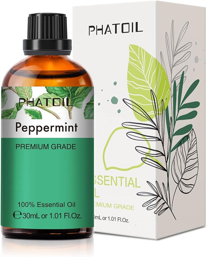 Peppermint Essential Oil, 1.01Fl.Oz (30ML) PHATOIL Pure Essential Oil Singles for Aromatherapy Diffusers, Humidifiers, Great for DIY Candle and Soap Making, Gift for Friend - Bloomnest