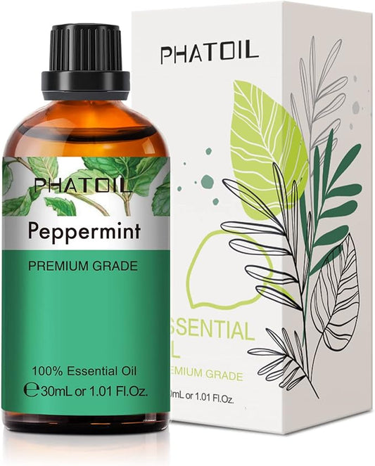 Peppermint Essential Oil, 1.01Fl.Oz (30ML) PHATOIL Pure Essential Oil Singles for Aromatherapy Diffusers, Humidifiers, Great for DIY Candle and Soap Making, Gift for Friend - Bloomnest