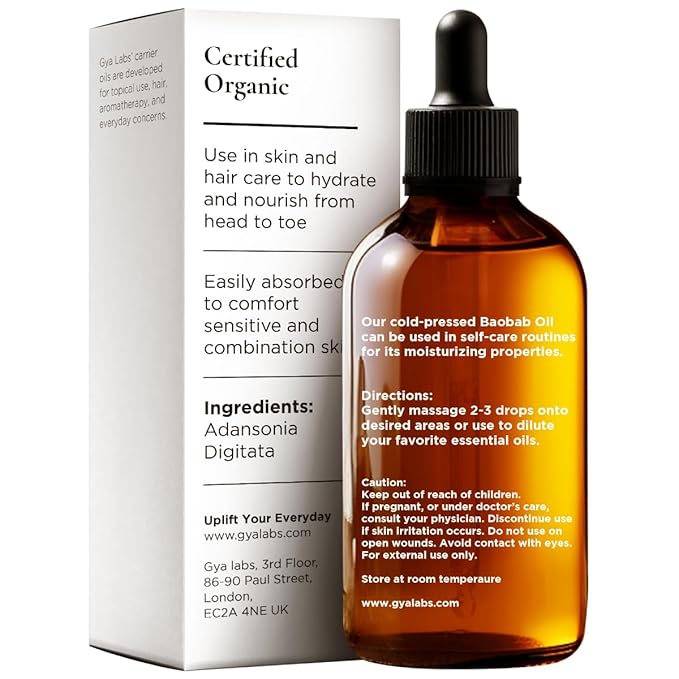 Gya Labs Baobab Carrier Oil - 1.7 Fl Oz - for Hair, Skin, Face, Scalp & Body Massage - Bloomnest