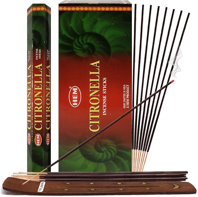 Citronella Incense Sticks and Incense Stick Holder Bundle Insence Insense Hem Incense Sticks TRUMIRI