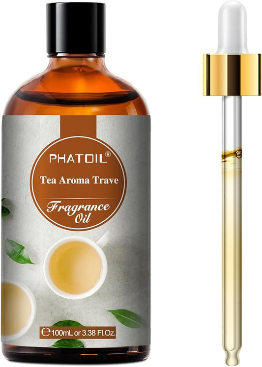 PHATOIL 100ML Tea Aroma Travel Fragrance Oils, Huge 3.38fl.oz Bottle Tea Aroma Travel Oil, Pure Aromatherapy Oils for Diffuser, Humidifier, Scented Oils for Soap, Candle Making - Bloomnest
