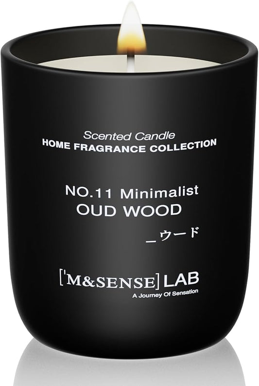 M&SENSE Natural Soy Candle| Oud Wood | 5.3 oz | Minimalist Scented Candle for Relaxation, Gifting, Home Décor | for Bedroom, Office, Party Small - Bloomnest