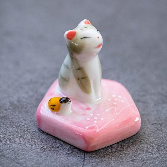 Ceramic Cat Multifunctional Incense Holder Chopstick Rack Ornaments Incense Stick DIY Home Decoration (1) - Bloomnest
